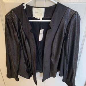 Anthropologie Black Sequins Jacket